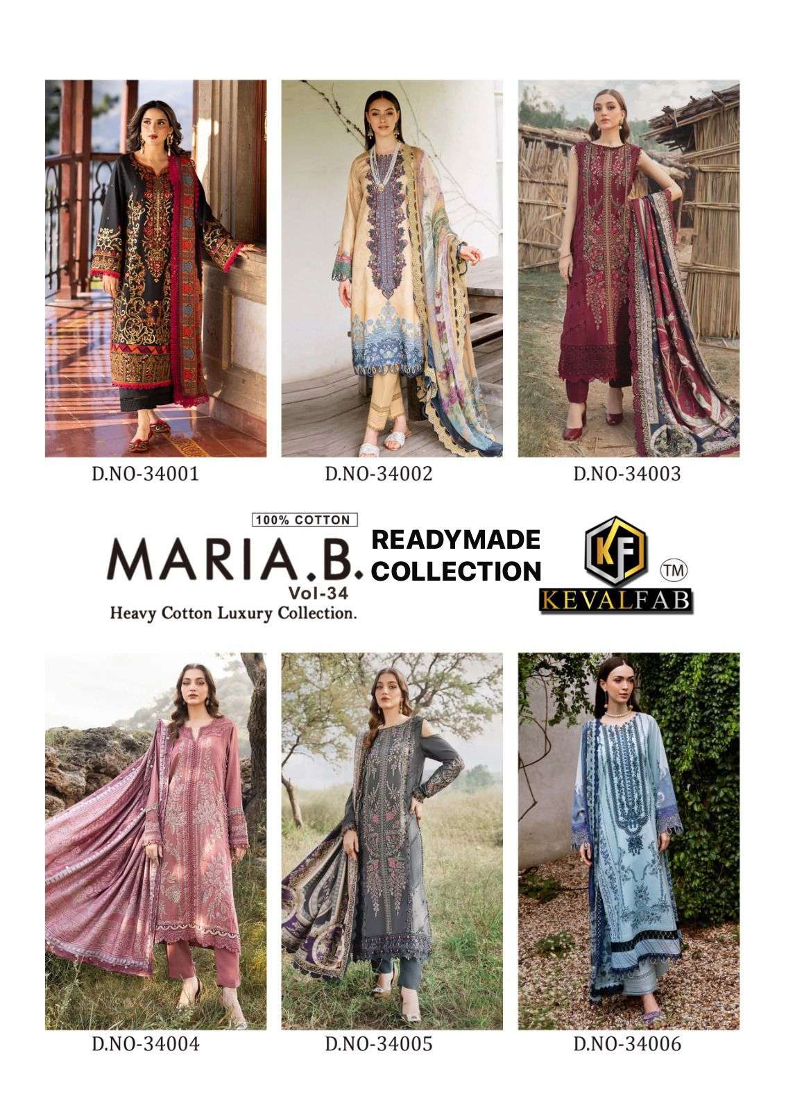 KEVAL FAB MARIA B VOL 34 READY MADE COLLECTION