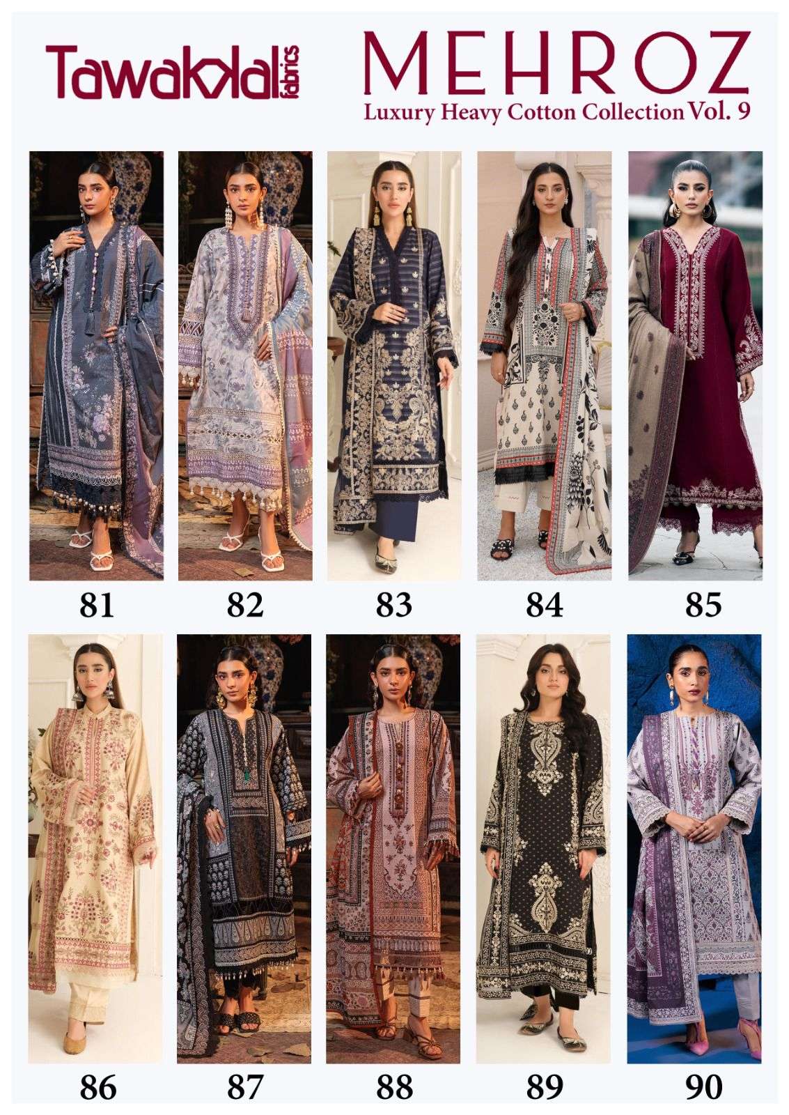 TAWAKKAL FABRICS MEHROZ LUXURY HEAVY COTTON COLLECTION VOL 9