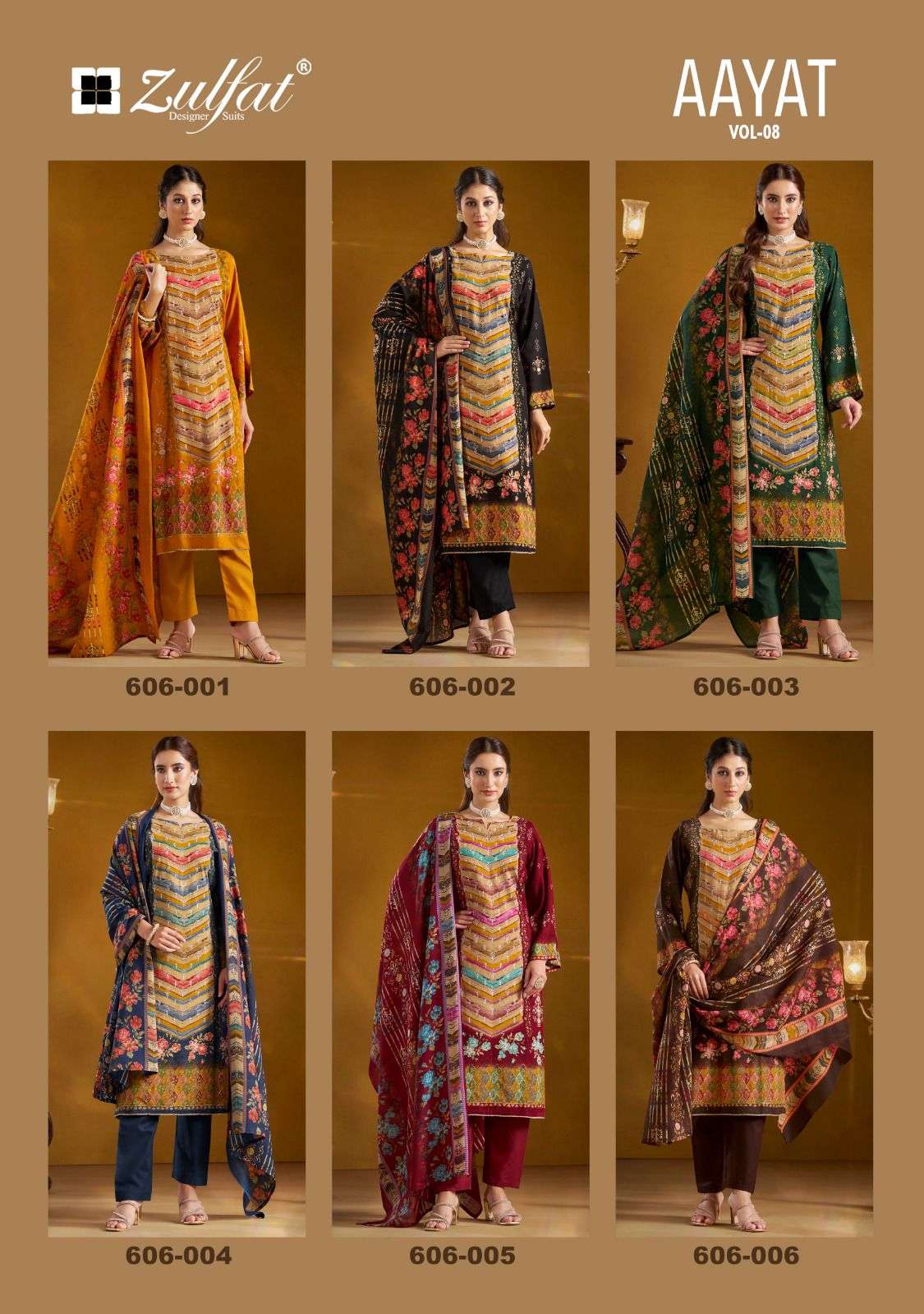 ZULFAT DESIGNER SUITS AAYAT VOL 8 