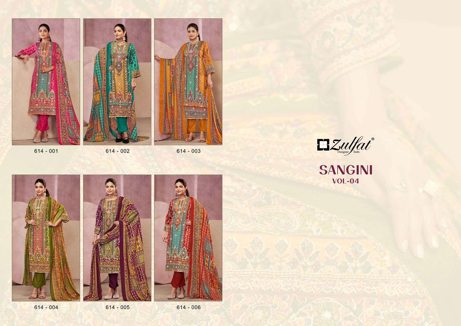 ZULFAT DESIGNER SUITS SANGINI VOL 4 