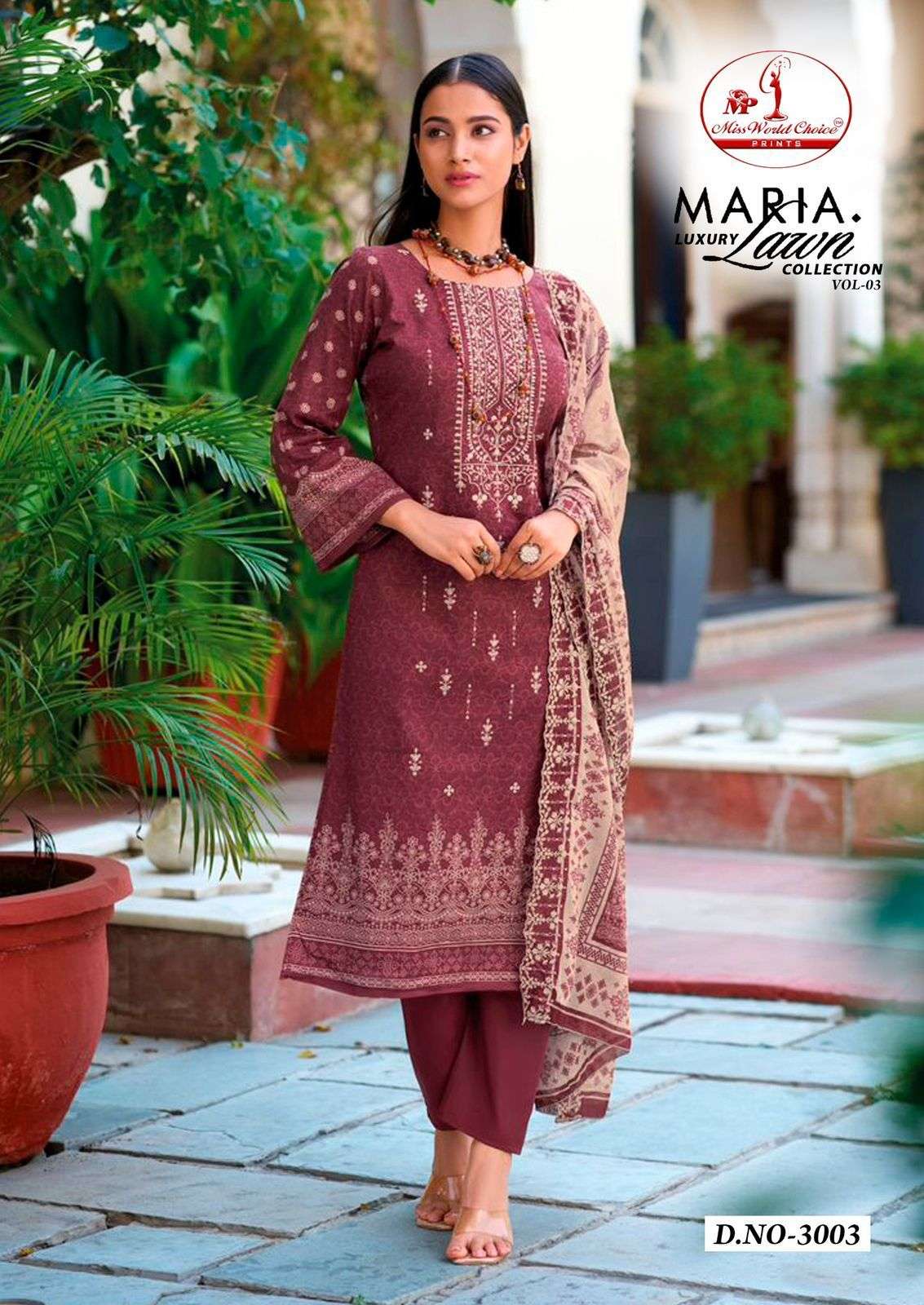 MISSWORLD CHOICE MARIA LUXURY LAWN COLLECTION VOL 3 
