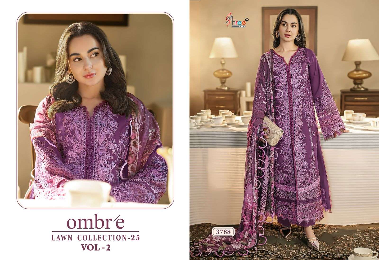 SHREE FABS OMBRE LAWN COLLECTION 25 VOL 2 