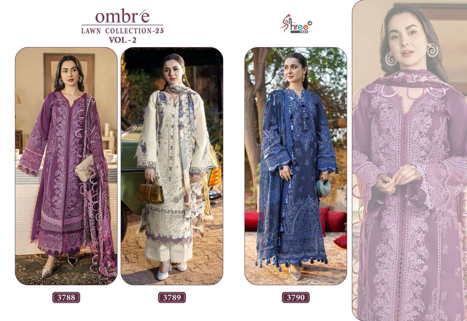 SHREE FABS OMBRE LAWN COLLECTION 25 VOL 2 