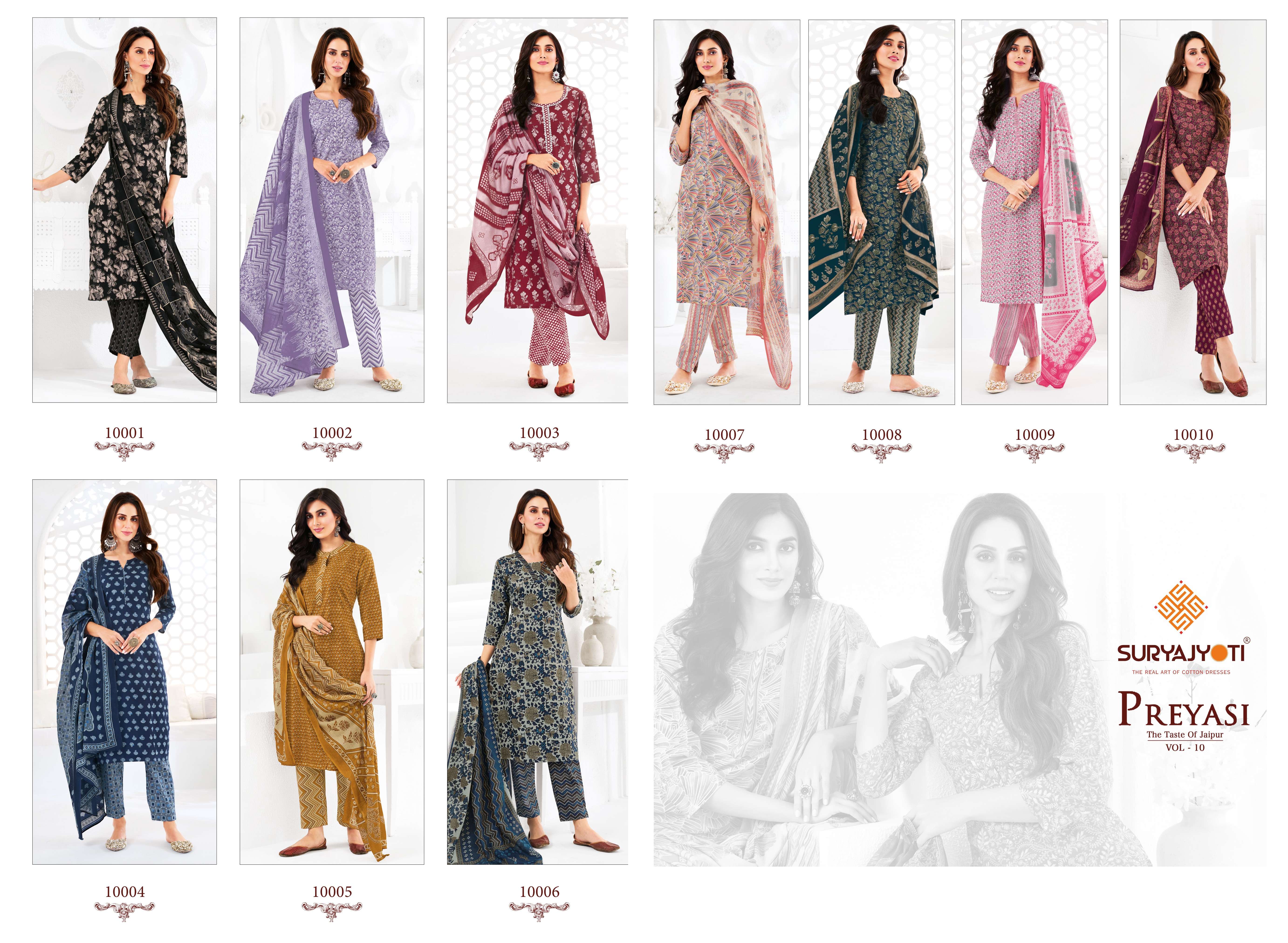 SURYAJYOTI PREYASI VOL 10 STITCHED COLLECTION