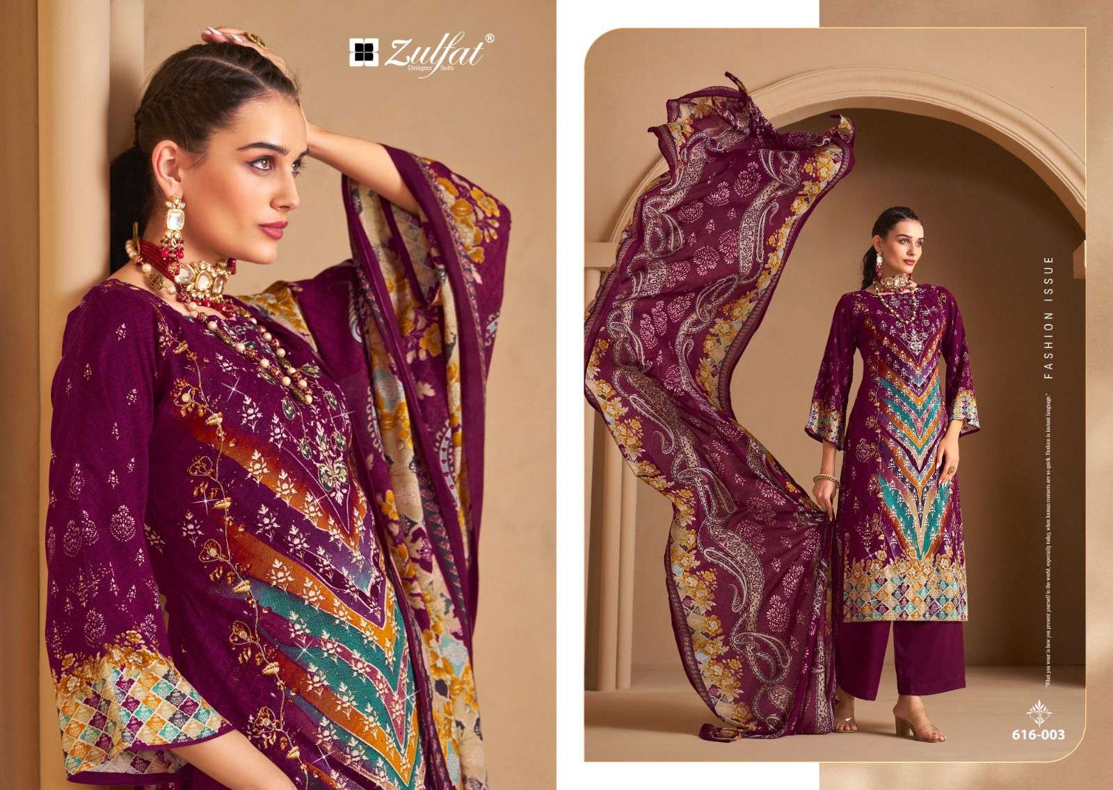 ZULFAT DESIGNER SUITS AAYAT VOL 12