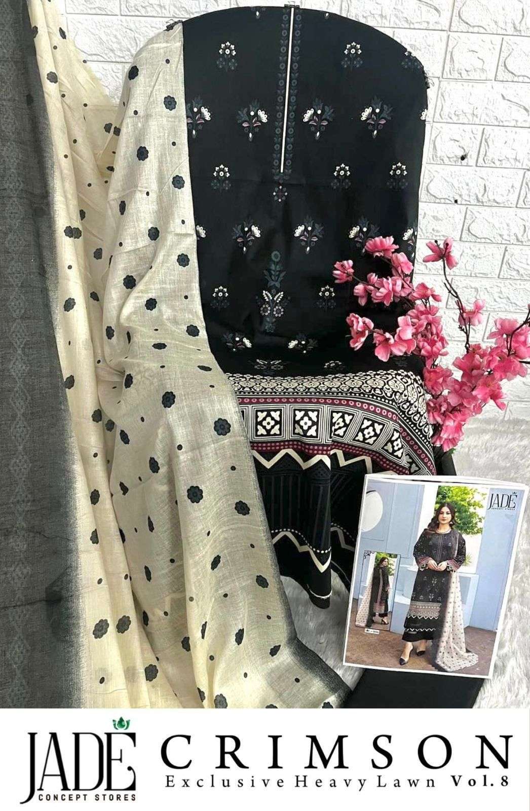 JADE CRIMSON EXCLUSIVE HEAVY LAWN COLLECTION VOL 8 NEW DESIGNS