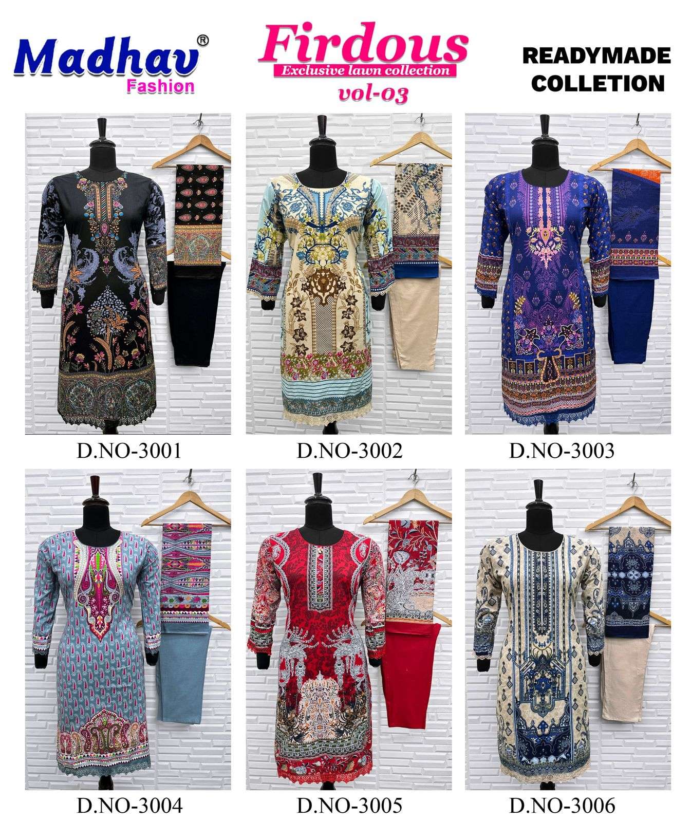 MADHAV FASHION FIRDOUS VOL 3 READY MADE COLLECTION 