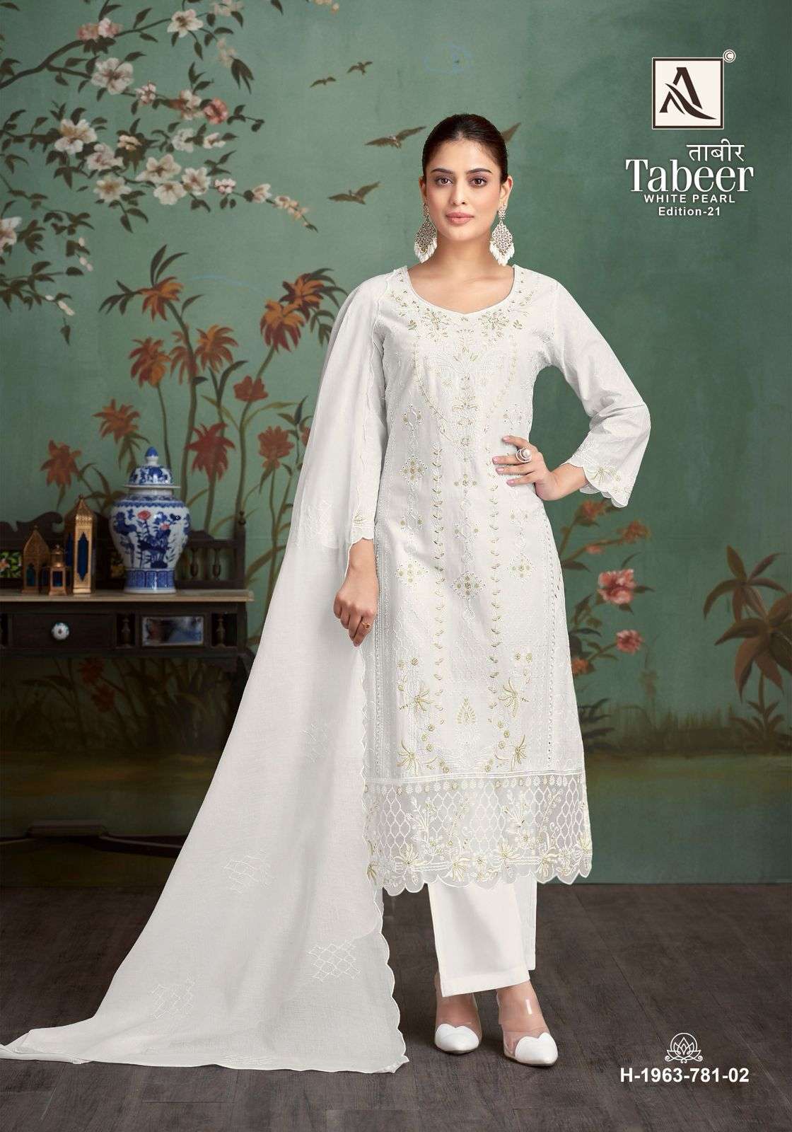 ALOK SUITS TABEER WHITE PEARL EDITION 21
