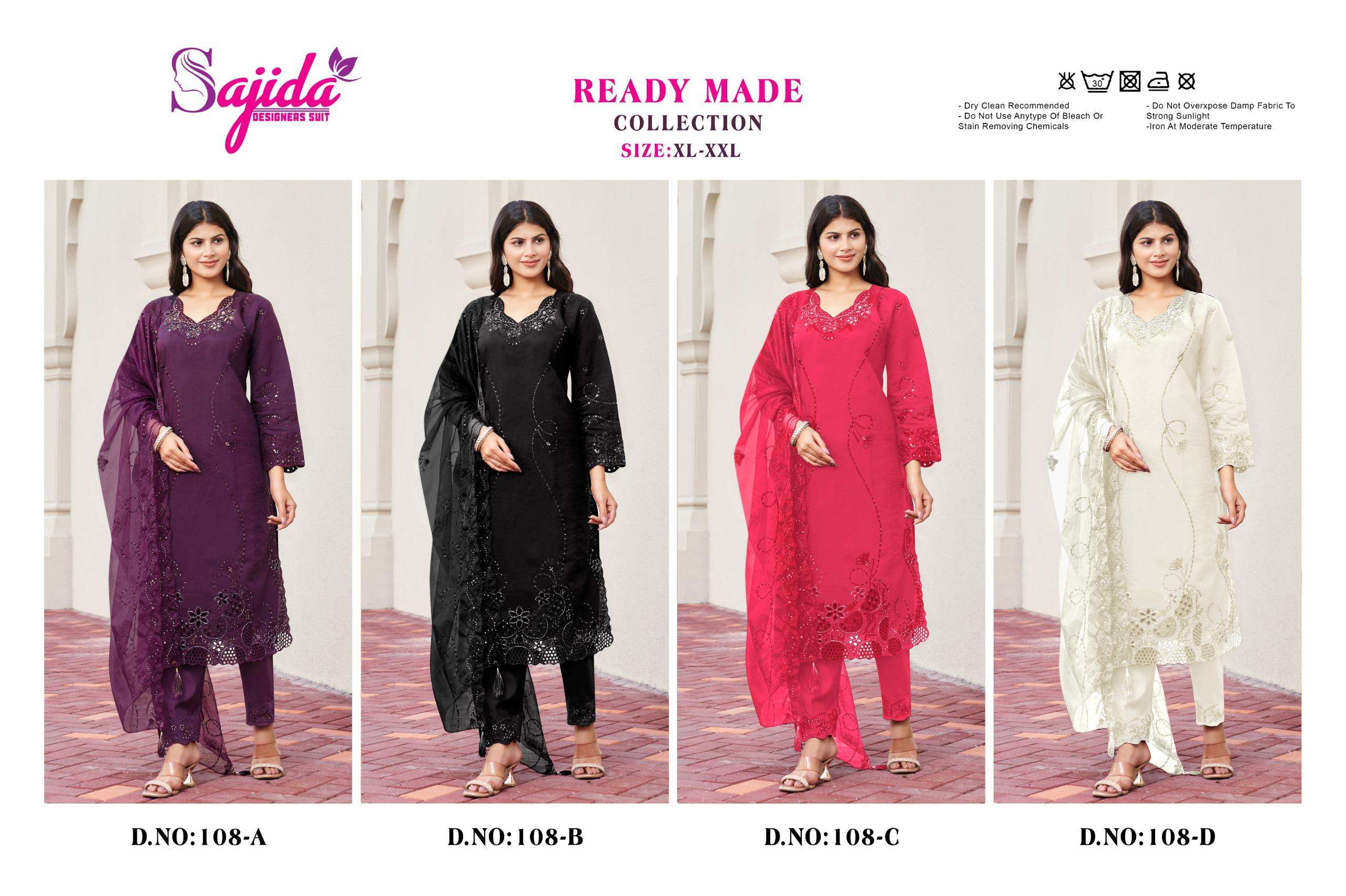 SAJIDA DESIGNER READY MADE COLLECTION D NO 108