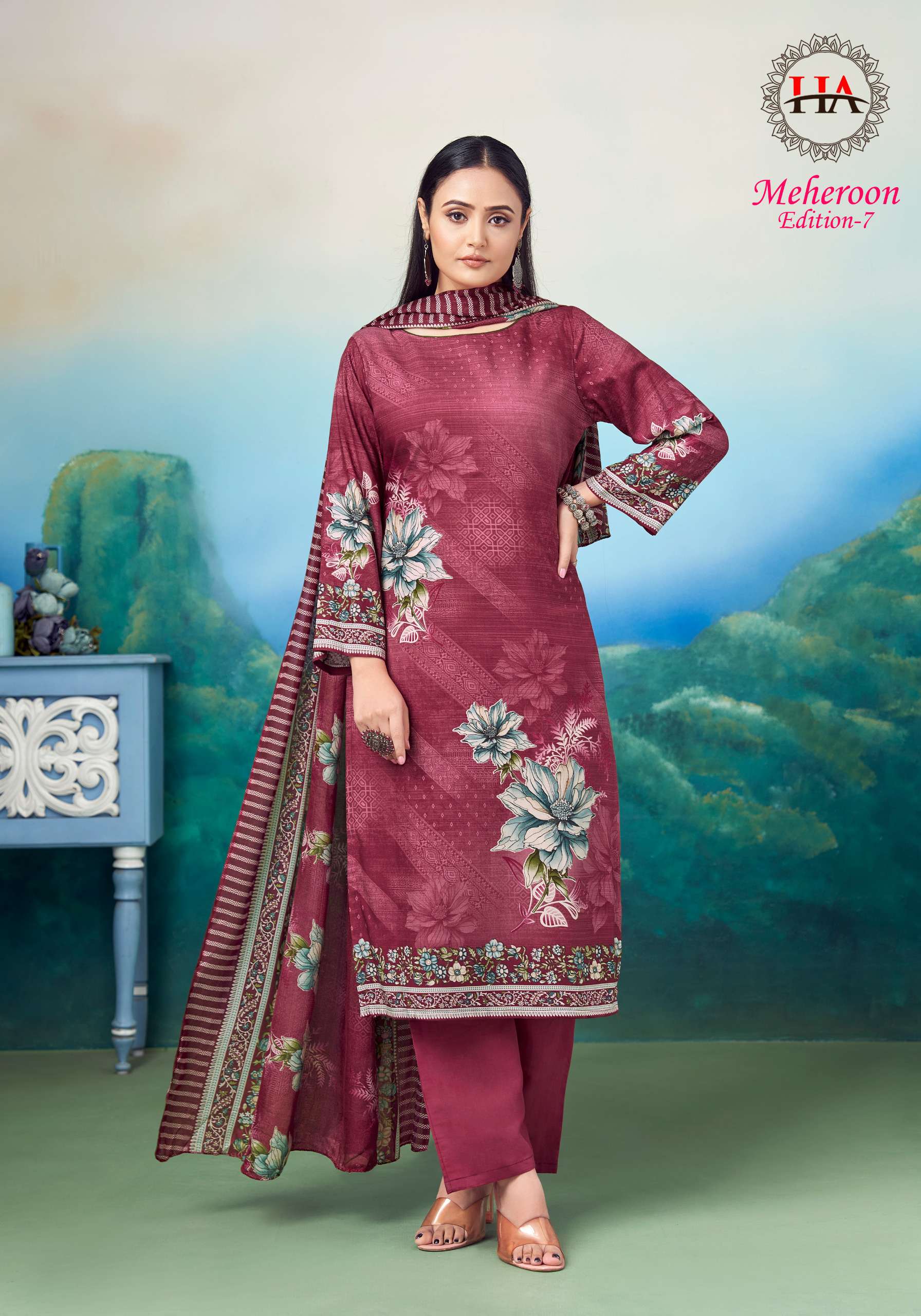 ALOK SUITS MEHEROON EDITION VOL 7 