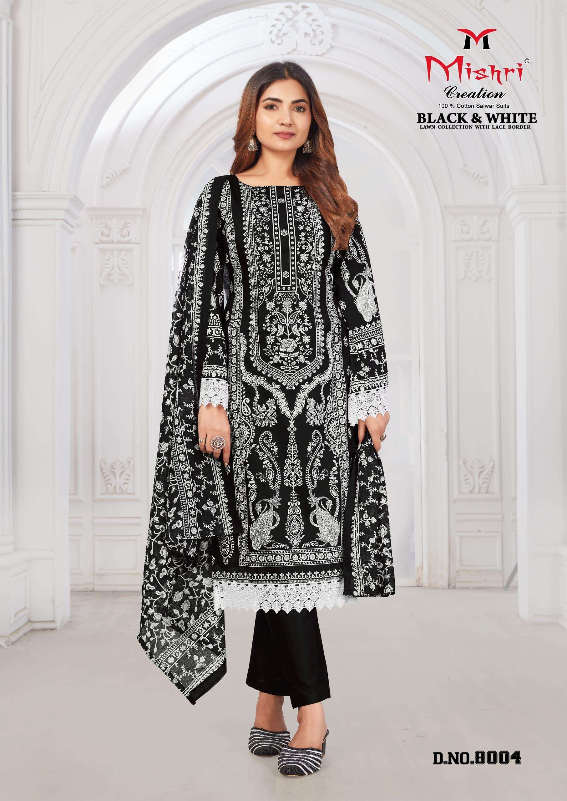 MISHRI CREATION BLACK & WHITE LAWN VOL 8 READY MADE COLLECTION